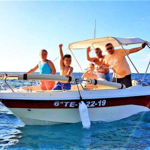 family on boat Tenerife no license